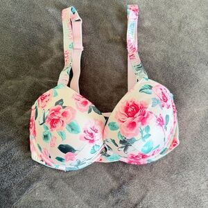 Victoria's Secret Floral Bra - Pink and Green